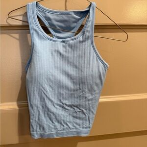 Lululemon ebb to street cropped tank - light blue